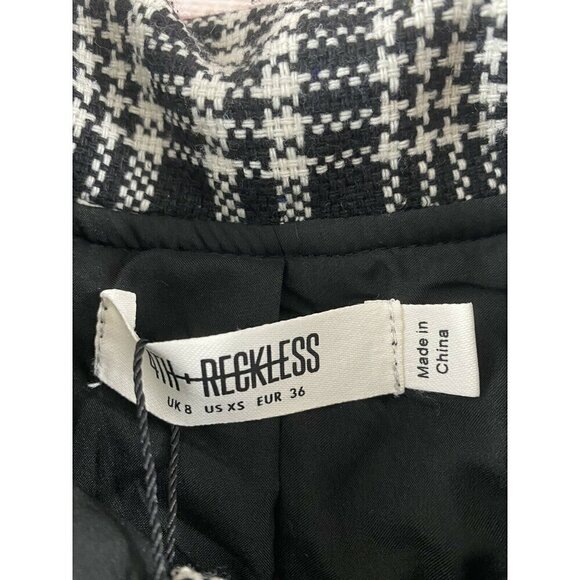 NWT 4th Reckless Women's Tall Oversized Shacket In Mono Plaid - XS - Picture 8 of 12